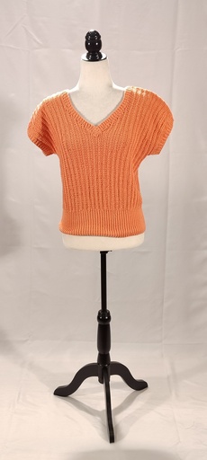 [OP05425] Jersey niña naranja m/c cuello pico