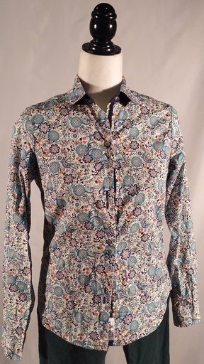 [OP05444] Camisa blanco estampados azul (Eneko)