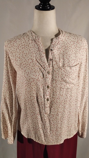 [OP05462] Camisa escote pico motivos florales (Adriana)