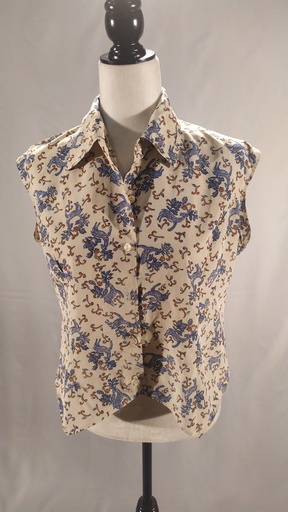 [OP05492] Blusa sin manga entallada estampada(sobrante)