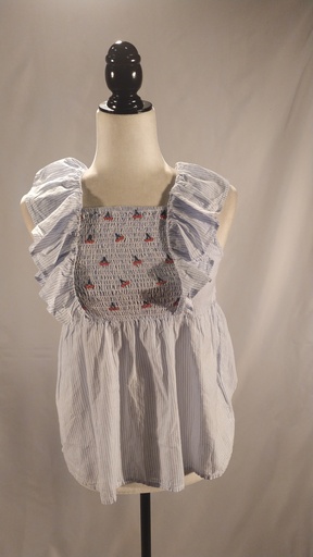 [OP05498] Blusa sin mangas con volantes en hombros(sobrante)