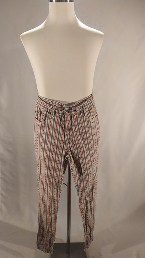 [OP05504] Pantalón tejano blanco rayas azul y rojo(sobrante)
