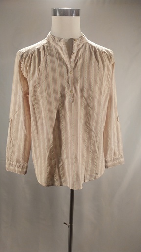 [OP05512] Camisa cuello mao blanco rayas verticales colores(sobrante)