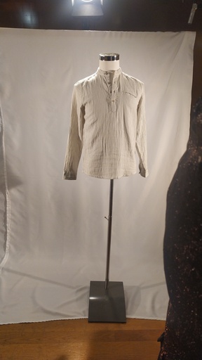 [OP05515] Camisa cuello mao rayas verticales verde y blanco