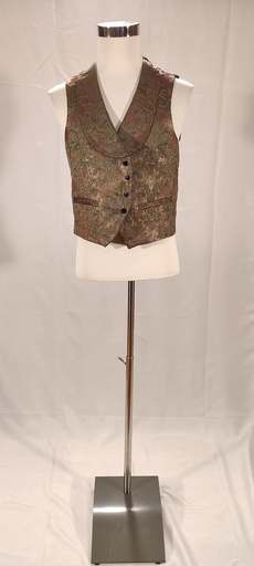 [OP05529] Chaleco con cuello smoking tejido brocado (Maese Pedro)