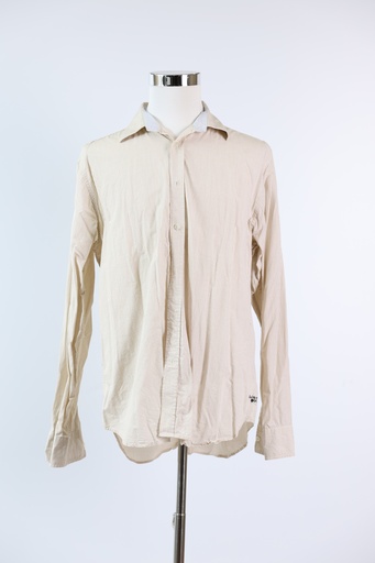 [OP03311] Camisa H beige cuadro pequeño