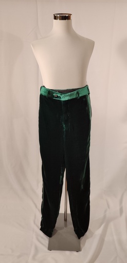 [OP05530] Pantalón de terciopelo verde con raya lateral (Maese Pedro)