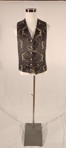 [OP05536] Chaleco negro brocado con hilo dorado (Paquiro)