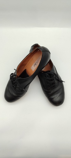 [OP05585] Zapatos negro baile con puntera y tacón metálicos