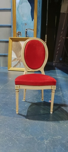 [OP05597] Silla isabelina terciopelo rojo (infantil)