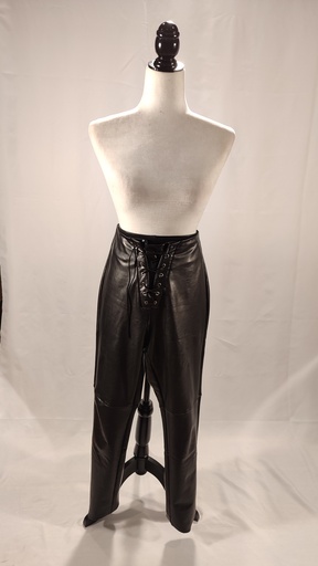 [OP05642] Leggin polipiel negro con cierre cordón delantero (Calcedonia)