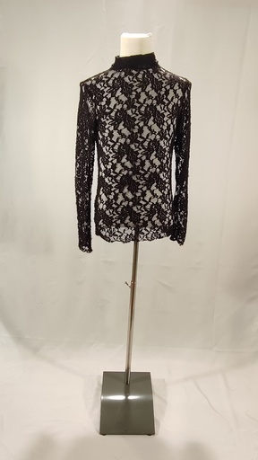 [OP05650] Camiseta negra encaje con flores