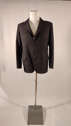 [OP05652] Chaqueta de paño negro antigua varillada