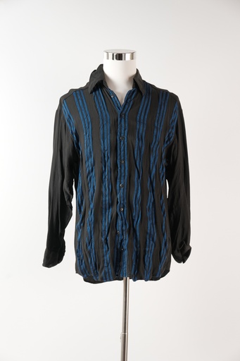 [OP03013] Camisa H negra con verticales azules