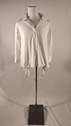 [OP05676] Camisa de vestir blanca popelin puños y cuellos dobles