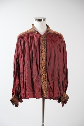 [OP03237] Camisa H renacimiento tafeta plisada
