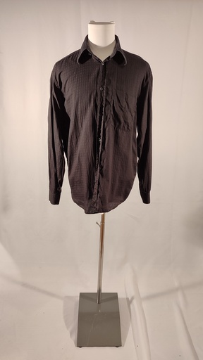 [OP05698] Camisa de vestir negra con textura