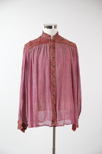 [OP03234] Camisa H renacimiento tejido plisado