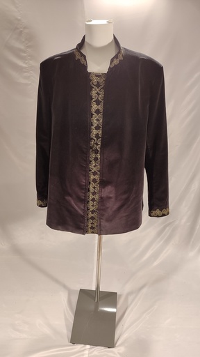 [OP05740] Chaqueta terciopelo negro cuello mao con adorno de pasamanería (Lohengrin)