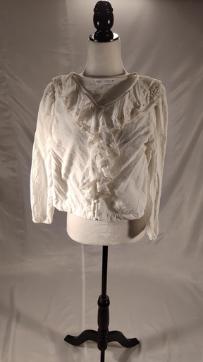 [OP05809] Camisa manga larga crudo volantes cuello