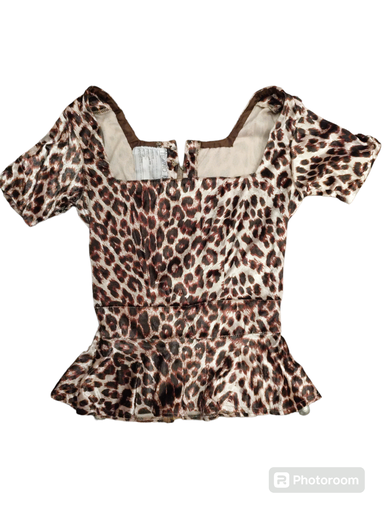 [OP05864] Blusa escote cuadrado y peplum leopardo