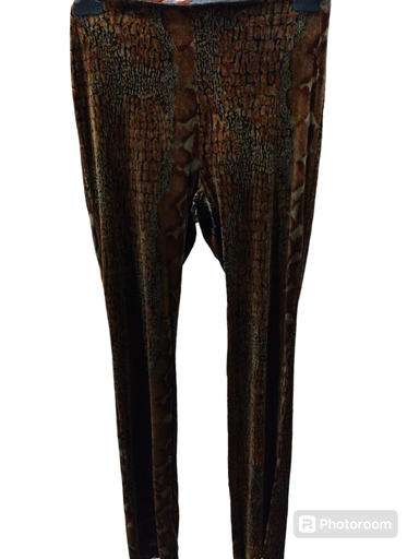 [OP05926] Pantalón lycra terciopelo estampado serpiente tonos marrones