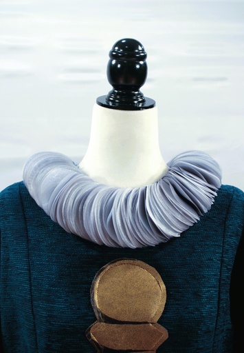 [OP05965] Cuello gorguera postizo gris de gasa