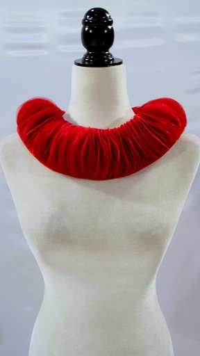 [OP05985] Cuello postizo gorguera rojo de gasa