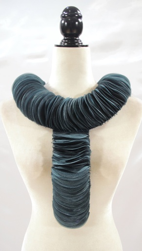 [OP05998] Cuello corbatero postizo de gorguera verde zafiro