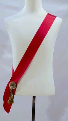 [OP06052] Banda satinada roja borla dorada