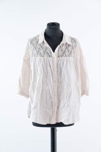 [OP02869] Camisa blanca canesú de encaje