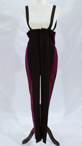 [OP06062] Pantalón negro y morado bailaor con tirantes