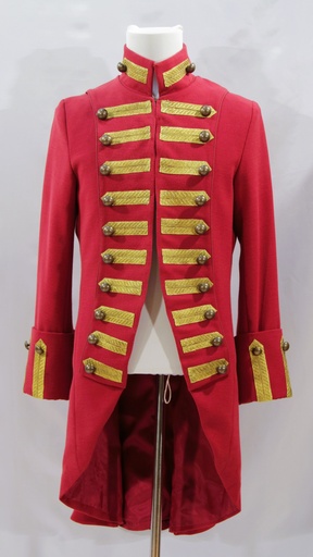 [OP06120] Chaqueta época larga rojo y dorado militar