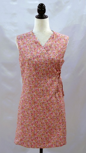 [OP06141] Bata reversible peluquera/criada flores rosa