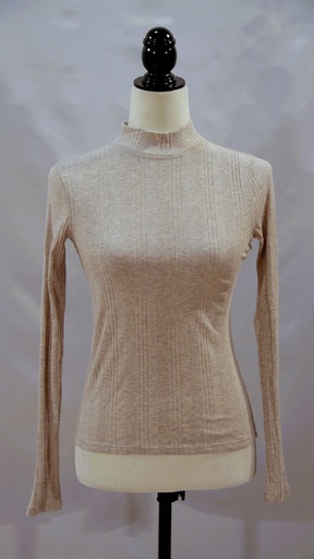 [OP06157] Camiseta canalé cuello perkins crudo