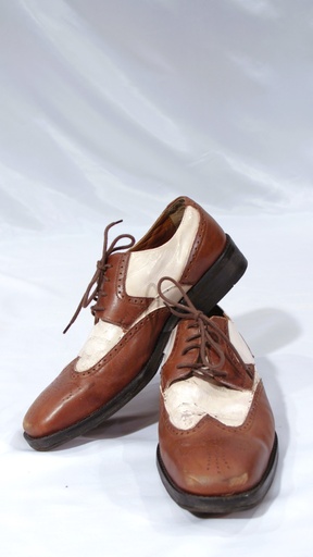 [OP06262] Zapato bicolor marrón y beige