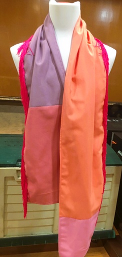 [OP06305] Pañuelo flecos lila naranja y rosa