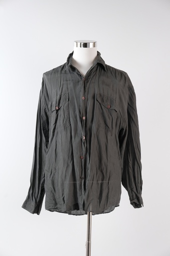 [OP03010] Camisa gris oscuro seda desgastada