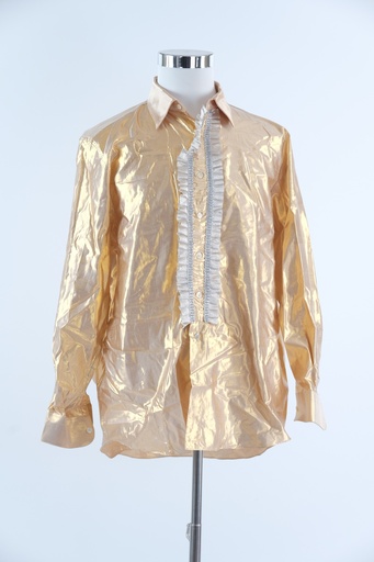 [OP02090] Camisa lamé dorado con chorreras