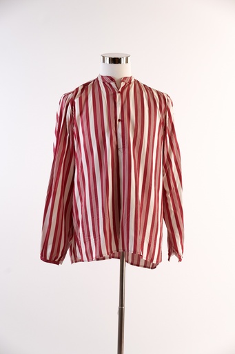 [OP02490] Camisa rayas blanco granate - indumentaria