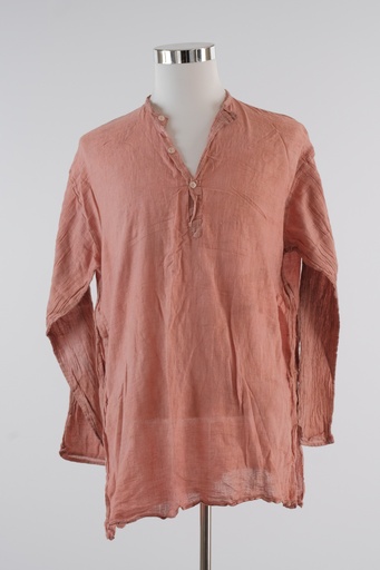 [OP02909] Camisa sin cuello ambientada manga larga 