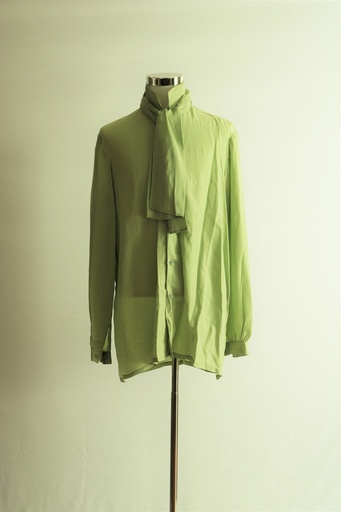 [OP01811] Camisa vestir seda lazada cuello