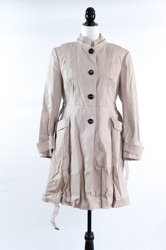 [OP01981] Gabardina beige cuello mao