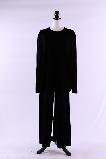 [OP01741] Conjunto camiseta licra terciopelo negro + pantalón ancho