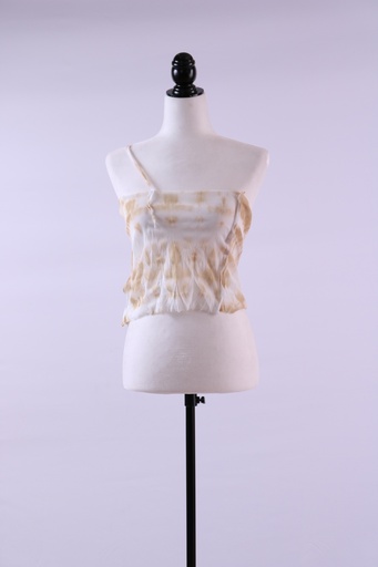 [OP01598] Top un tirante drapeado asimétrico beige