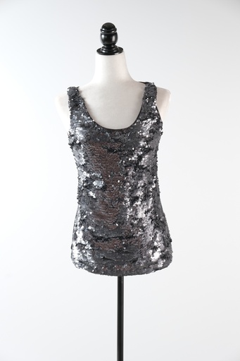 [OP02940] Camiseta tirante lentejuelas plateado