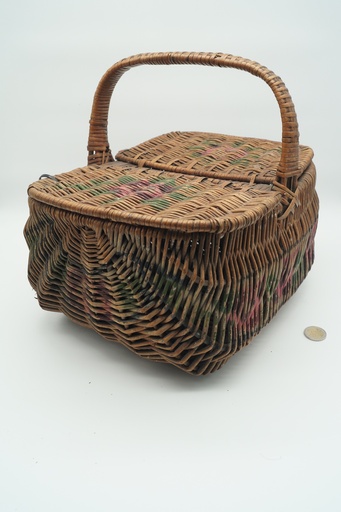 [OP00303] Cesta de mimbre con asa y tapas (picnic)