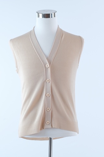 [OP02529] Chaleco punto beige botones