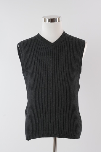 [OP02552] Chaleco punto negro canalé