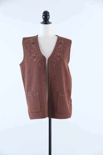 [OP02831] Chaleco punto con bordado flores